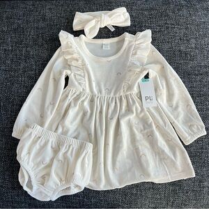 NWT PL Baby Velvet Rainbow Dress Set Size 24 Months